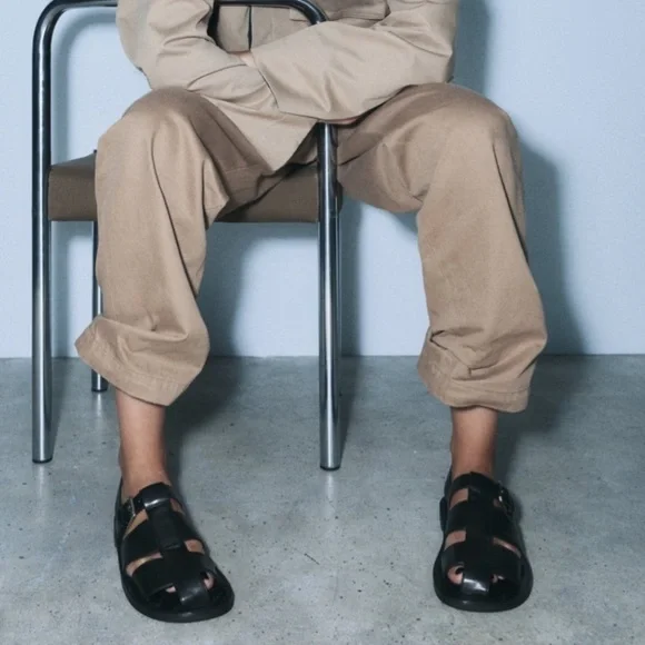 Zara NWT faux fur lined cage sandals - Picture 4 of 6